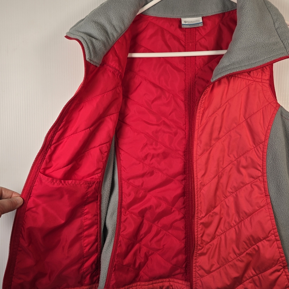 Columbia Women’s Coral and Gray Mix It Full Zip Quilted Vest Size Small - Picture 9 of 12